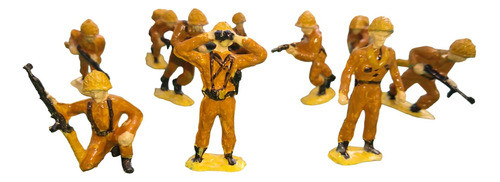 Lote 10 Soldados Ingleses Desierto  Pintados 54mm 1/32 0
