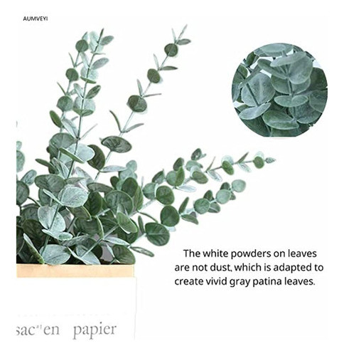 Aumveyi 20 Piezas Faux Eucalyptus Stems Flowers Short Artifi 1