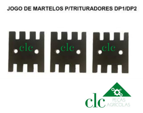 Jogo De Martelo Para Triturador Dp1 E Dp2 - 3 Peças 0