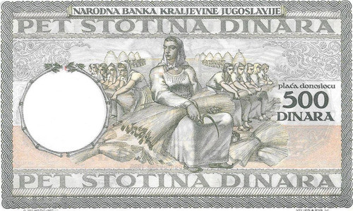Hermoso Billete Yugoeslavia Año 1935 500 Dinara Excelente 0