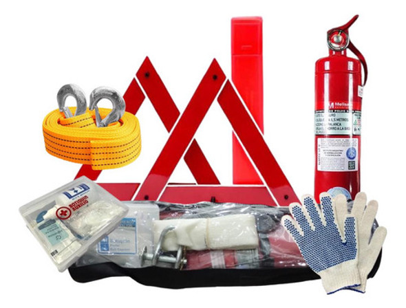 Kit Seguridad Reglamentario Auto Vtv 7 En 1 Con Matafuego 0