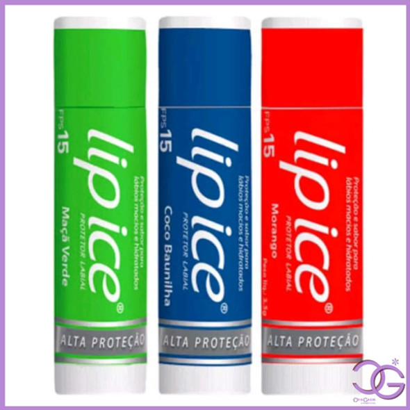 Kit Protetor Labial Lip Ice Fps 15 Morango, Coco, Maça Verde 1
