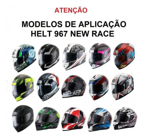 Viseira Capacete Helt 967 New Race Cristal Incolor Ant Risco 1