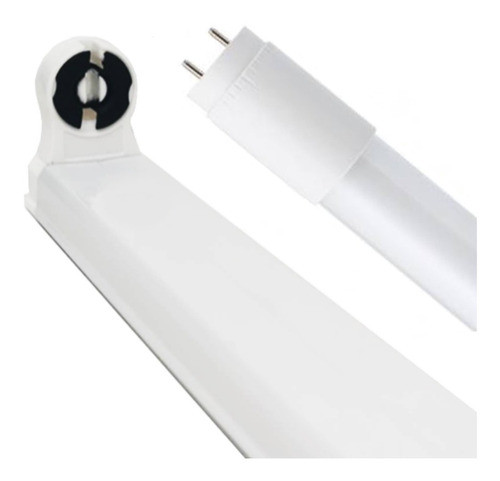 Soporte Y Tubo Led T8 10w Frio 60cm 0