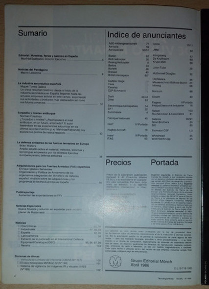 Revista Tecnología Militar N°4 Abril De 1986 1