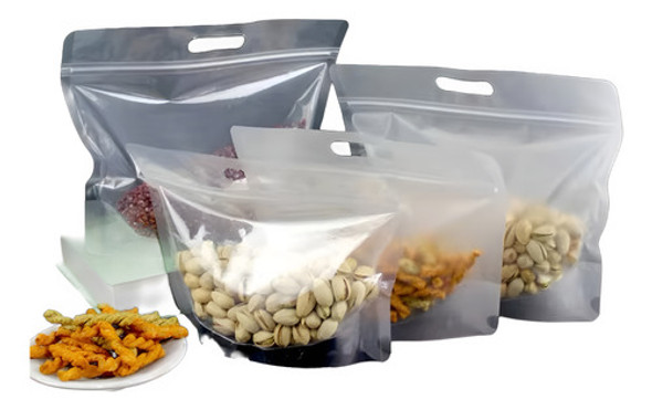 Bolsa Hermética De Alimentos Con Manija 17x24cm X10u 0 Bolsa Hermética De Alimentos Con Manija 17x24cm X10u 0