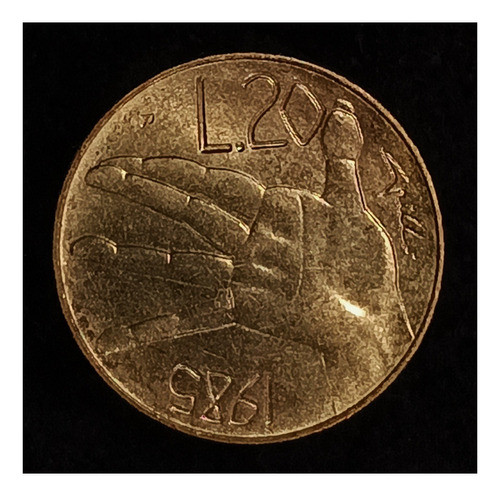 San Marino 20 Liras 1985 Sc Km 177 Mano Contra Las Drogas 0