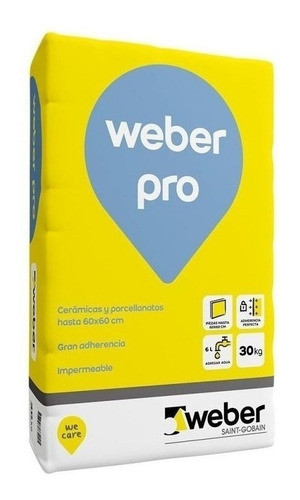 Pegamento Porcelanato Hasta 60x60 Weber Pro X30kg 0