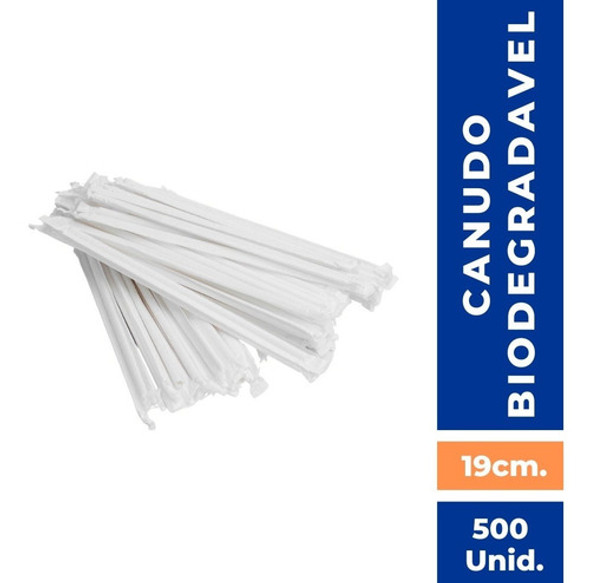 Canudo Biodegradável Embalagem Individual 19cm C/ 500 Un 1 Canudo Biodegradável Embalagem Individual 19cm C/ 500 Un 1