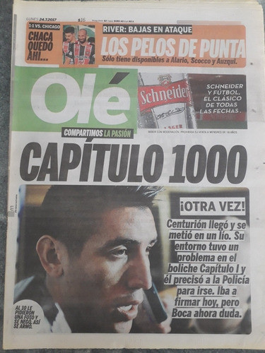 Diario Ole 24 Julio 2017 Ricardo Centurión 0