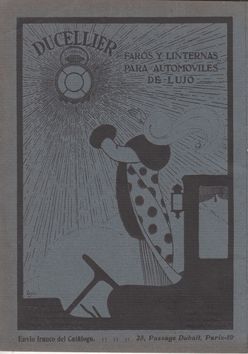 1912 Automoviles Publicidad Vintage Faros Ducellier Francia 0