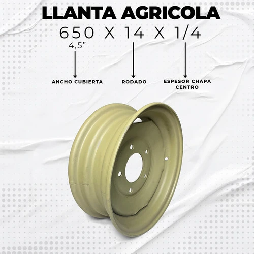Llanta Agrícola 650 X 14 X 1/4 - Trailers - Acoplados 1