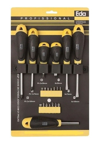 Jogo De Chaves De Fenda Phillips E Bits 21 Peças 9qp Eda 0