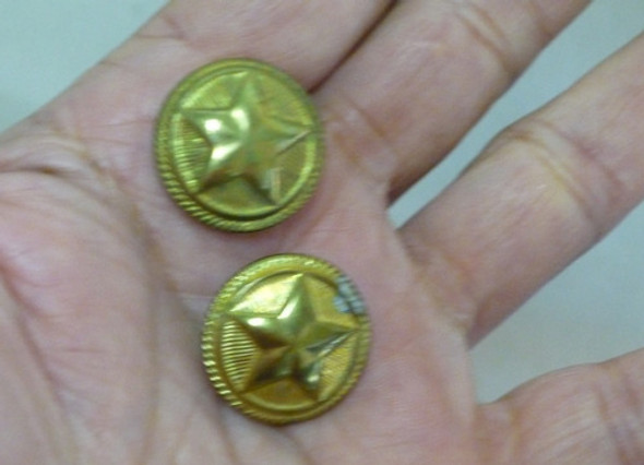 Par De Botoes  -  Militar  Russo  Dourado  Antigo 0