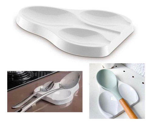 Descanso De Talher De Plástico Com 3 Divisórias Branco 0