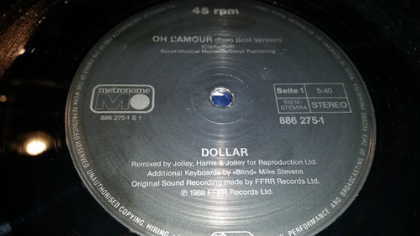 Dollar O Lamour (eurobeat Version) Vinilo Maxi Germany 1988 1