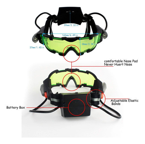 Gafas Nocturnas Ajustables Para Niños Con Luces Led 1