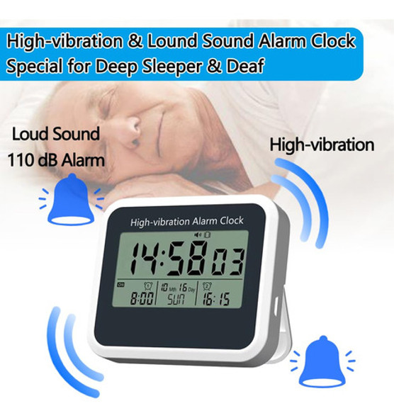 Homust Reloj Despertador Super Fuerte Con Vibracion Para Per 1