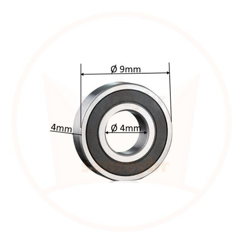 Rolamento 684rs Ø4mm X Ø9mm X 4mm (684 2rs) 1