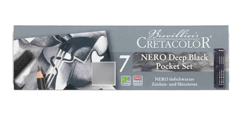 Estojo Lapis Desenho Nero Deep Black 7 Pecas Cretacolor 0