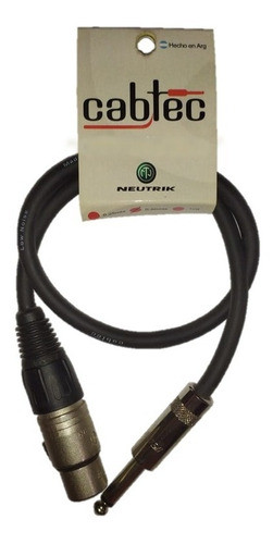 Cable Xlr Hembra A Plug Mono 50 Cm Cab-tec Fichas Neutrik 1