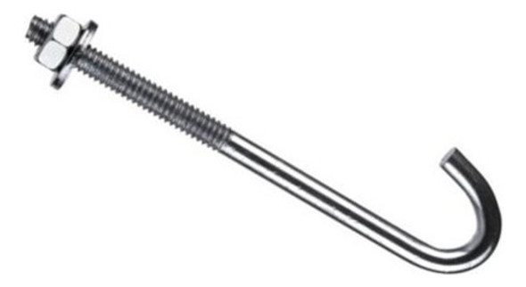 Gancho J 8x175mm Para Alambre Tejido Tuerca Y Arandela X10u 0