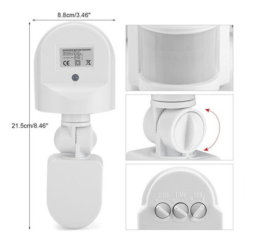 Sensor De Movimiento + Fotocelula Ledvance Ip44 - Pack X5 1