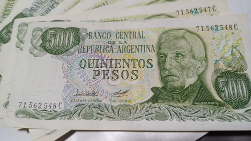 28 Billetes Correlativos 500 Pesos Ley18188  Serie C 0