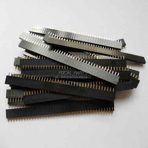 Nave De 20pcs 2,54 Mm 40 Pin Hembra Sola Fila Pin Header Tir 1