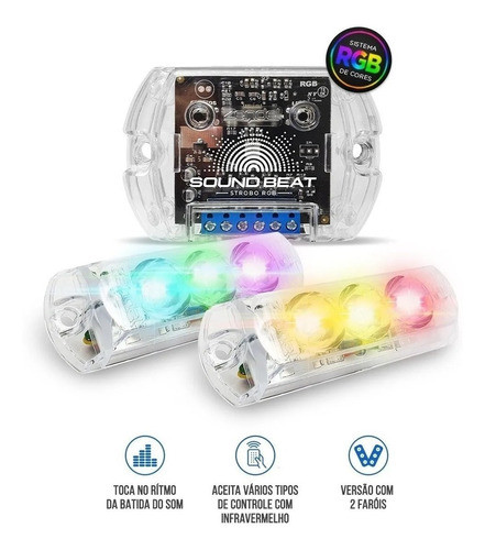 Strobo Rgb Pisca Conforme A Batida Som Automotivo 1