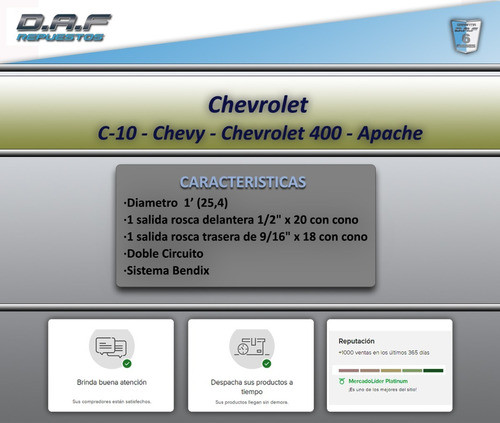 Bomba De Freno Chevrolet C-10 Apache - Chevy - Chevrolet 400 1