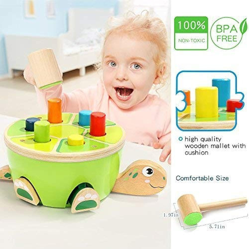 Top Bright Pounding Bench Juguetes De Madera Para Niños Pequ 1