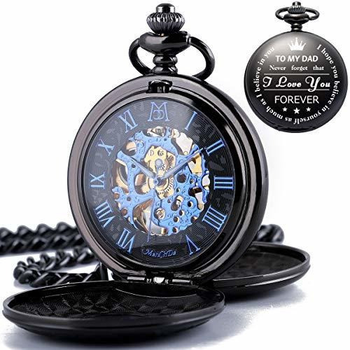Manchda Reloj De Bolsillo Con Esfera De Numeros Romanos Dobl 0