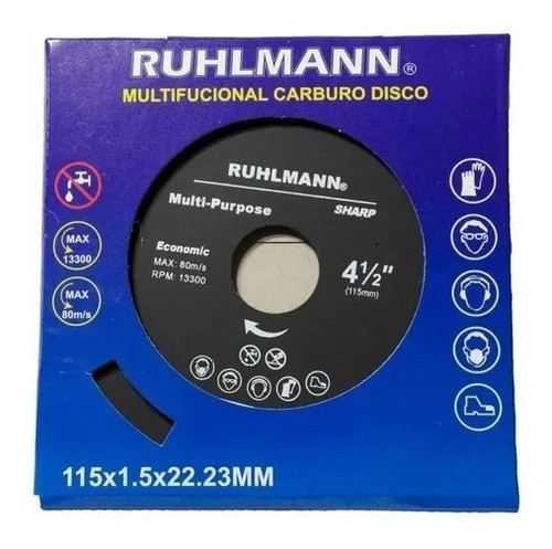 Disco Corte Para Madera Super Seguro Carb Silicio Ruhlman Bg 1
