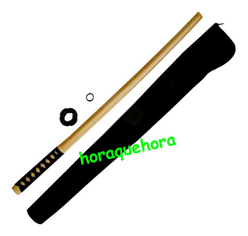 Bokken De Madera Clara, Mango Encordado, Con Tsuba Y Estuche 1