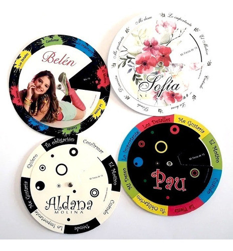 Tarjeta 15 Años Circular Rueda Pack X100. Oferta!!! 0