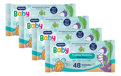 Pack Toallas Humedas Algabo Baby 48 U 0