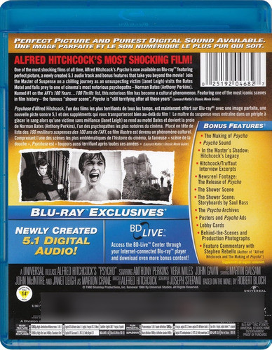 Blu-ray Psycho / Psicosis / De Alfred Hitchcock 1