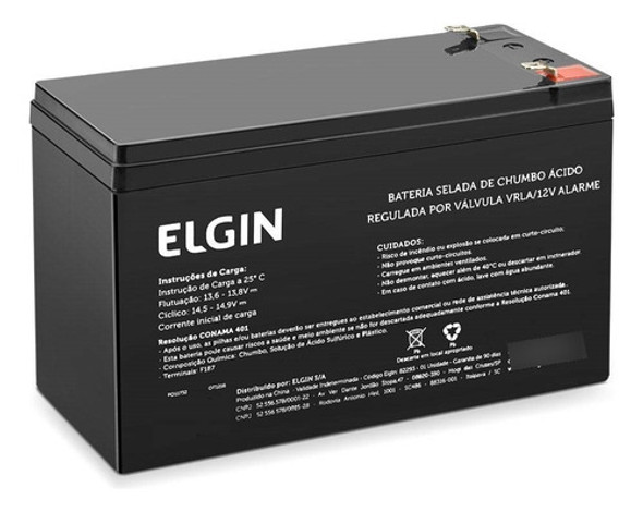 Bateria Central De Chock  Chumbo Vrla 12v 7a Elgin 0