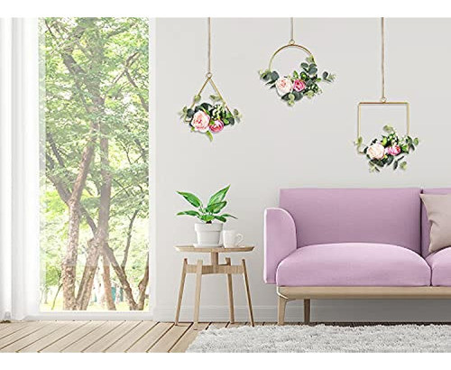 Lvydec Corona De Aro De Flores Artificiales, Juego De 3 Deco 1