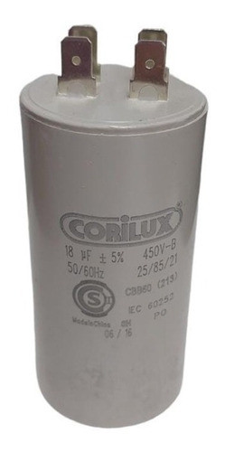 Capacitor Monofasico  18mf Con Terminal 450vac 18 Mf 0