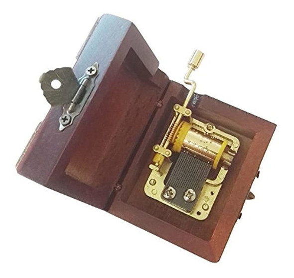 18 Nota Encaje Antiguo De Manivela De Mano Musical De Madera 1