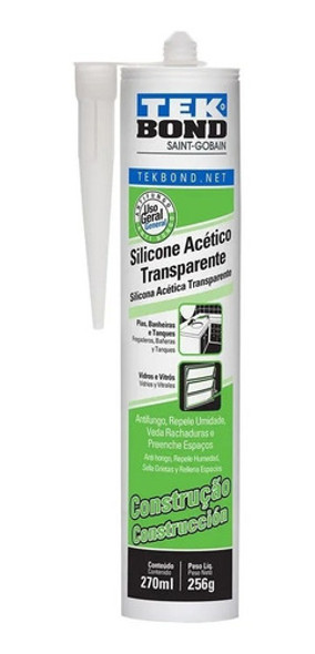10 Sellador De Silicona Acetica Transparente Cartucho X 270m 0