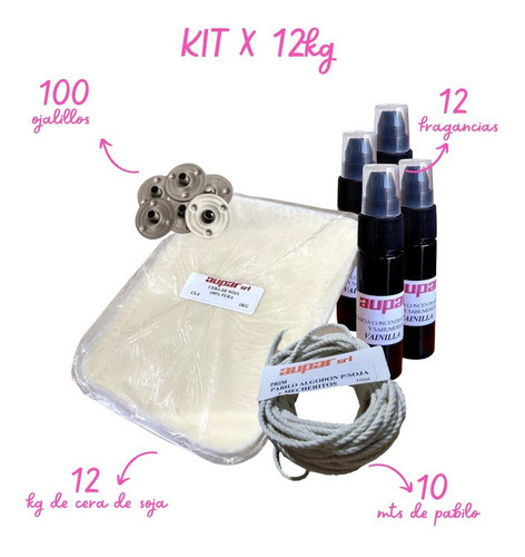 Kit Soja X 12 Kilos + Insumos + 12 Fragancias Super Concent! 1