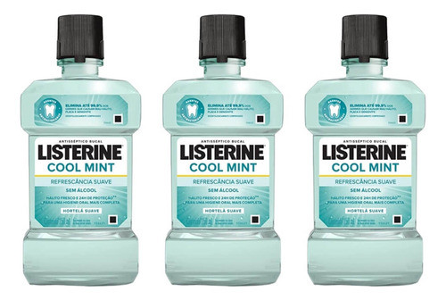 Kit C/03 Listerine Zero Álcool Enxaguante Bucal 250ml 0