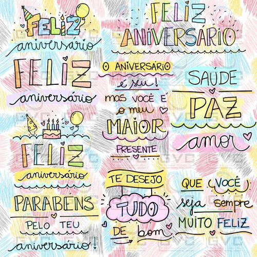 Pack Aniversário Artes Estampas Frases Fundos Elementos 1