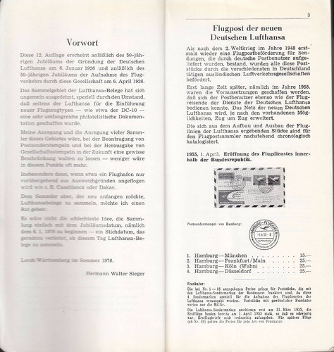 Lufthansa Filatelia Catalogo Sellos Marcas Correo Aleman  76 1