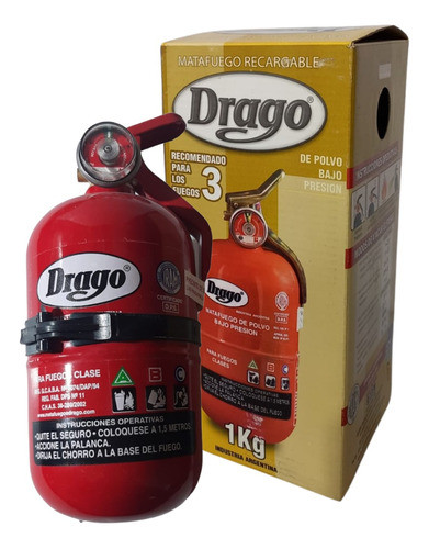 Matafuego 1kg Reglamentario Vehiculo Vtv Drago Recargable 1