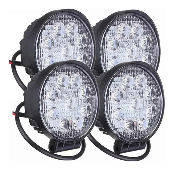 4 Faros Led Redondos 27w Auto Moto 4x4 Utv Cuatri 0