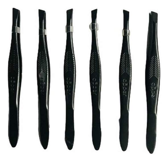Pinza Para Depilar Apper Negra Pack X 6 U. Ar1 Pinzn  Ellobo 0